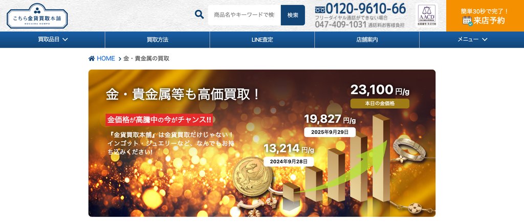 金貨買取本舗千葉店の金・貴金属買取ページ｜千葉の金・貴金属買取